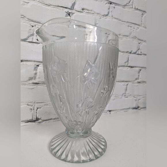 Jeanette Glass Iris Pitcher in clear - Picture 4 of 7